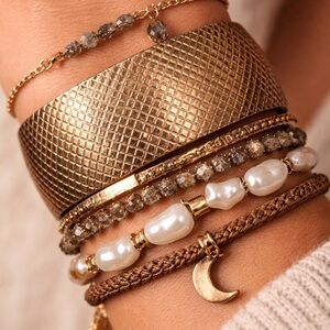 Vintage Italian Bronze Wide Cuff Bracelet • Geometric Etched • Made in Italy